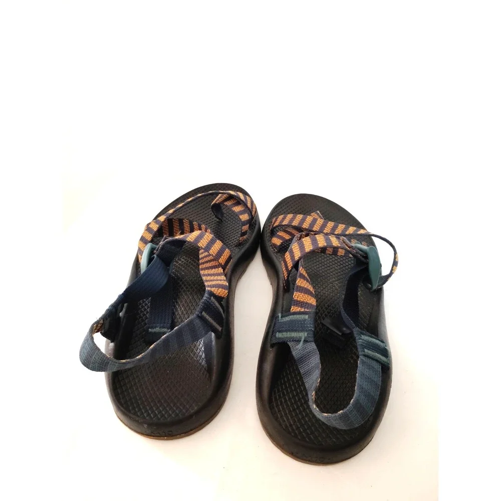 Chaco Z/1 Classic Men 10 Vibram Sole Navy Rust Stripe Sport Hiking Sandals EUC